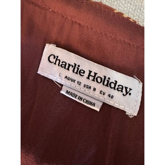 Charlie Holiday Isle of Palms Cutout Maxi Dress Brown – Size 8 - Picture 5 of 6